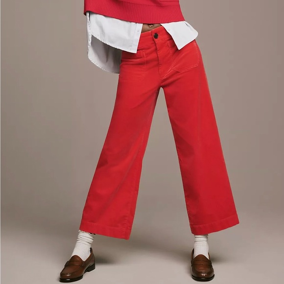 Anthropologie Pants - anthropologie maeve the colette cropped wide leg courdory pants | size 32